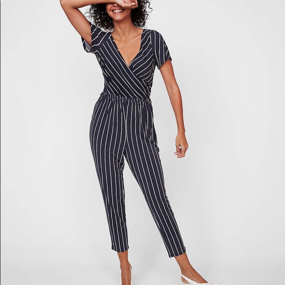 Express Striped Black Jumpsuit
